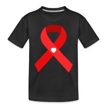 Welt-AIDS-Tag Schleife - Gemeinsam sind wir stark! - Kinder Premium Bio T-Shirt - Schwarz - Vorne