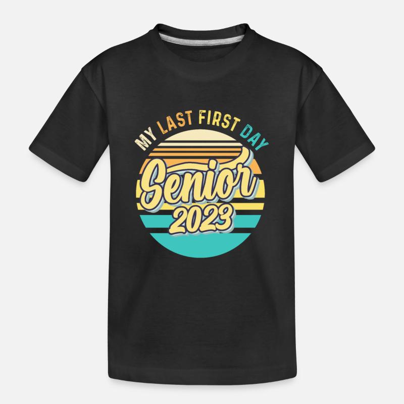 Mon dernier premier jour de classe senior de 2023 - T-shirt bio Premium Enfant - noir