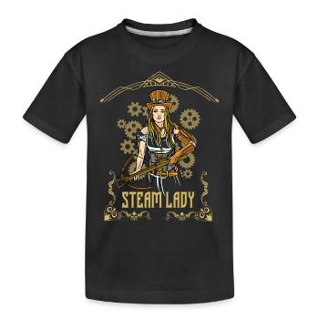Steampunk Lady Girl Streetwear - Kinder Premium Bio T-Shirt - Schwarz - Vorne