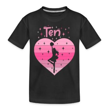10. Geburtstag Tochter Mädchen Cheerleader - Kinder Premium Bio T-Shirt - Schwarz - Vorne