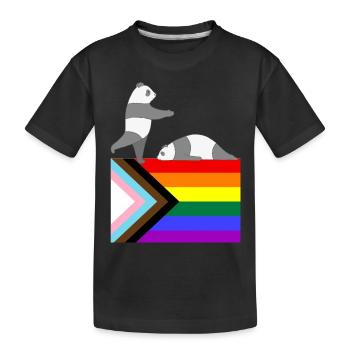 Gay Panda - Kids' Premium Organic T-Shirt - black - Front