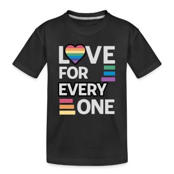Rainbow unisex love for everyone - Kinder Premium Bio T-Shirt - Schwarz - Vorne