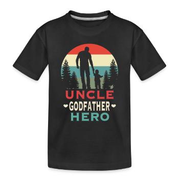 Godfather Uncle Godfather Godfather Baptism Retro Saying - Kids' Premium Organic T-Shirt - black - Front