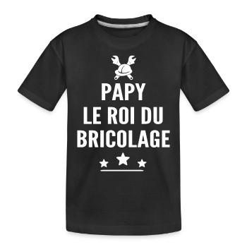 papy le roi du bricolage / papy bricoleur - T-shirt bio Premium Enfant - noir - Devant