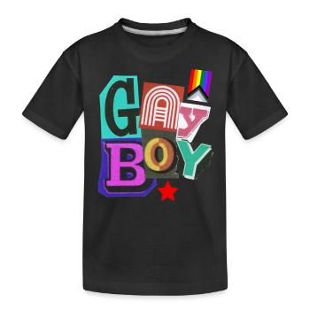 Gay Boy tee - Kids' Premium Organic T-Shirt - black - Front