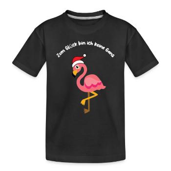 Eine rosa Gans und keine Weihnachtsgans - Kinder Premium Bio T-Shirt - Schwarz - Vorne