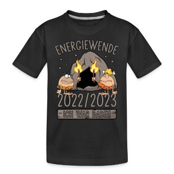 Energiewende 2022/2023 - Ich war dabei! Steinzeit - Kinder Premium Bio T-Shirt - Schwarz - Vorne