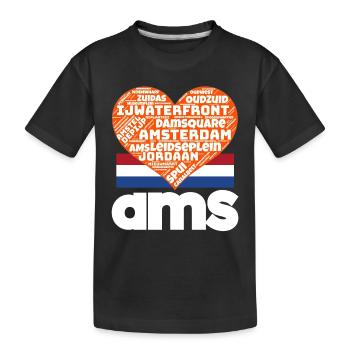 Amsterdam - Kids' Premium Organic T-Shirt - black - Front