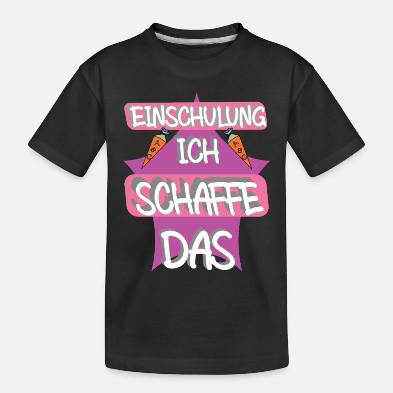 Einschulung ich schaffe das - Kinder Premium Bio T-Shirt - Schwarz