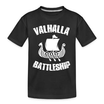 Valhalla Battleship Viking Boat - T-shirt bio Premium Enfant - noir - Devant