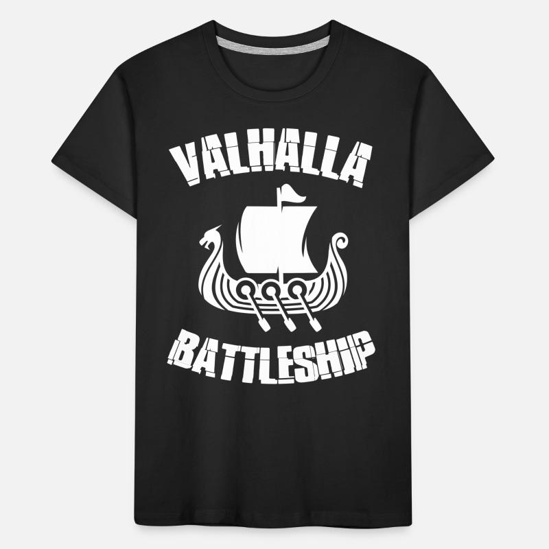 Valhalla Battleship Wikingerboot Kinder Premium Bio T-Shirt