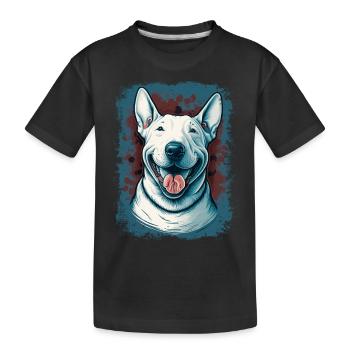 Cheerful Bull Terrier - Kids' Premium Organic T-Shirt - black - Front