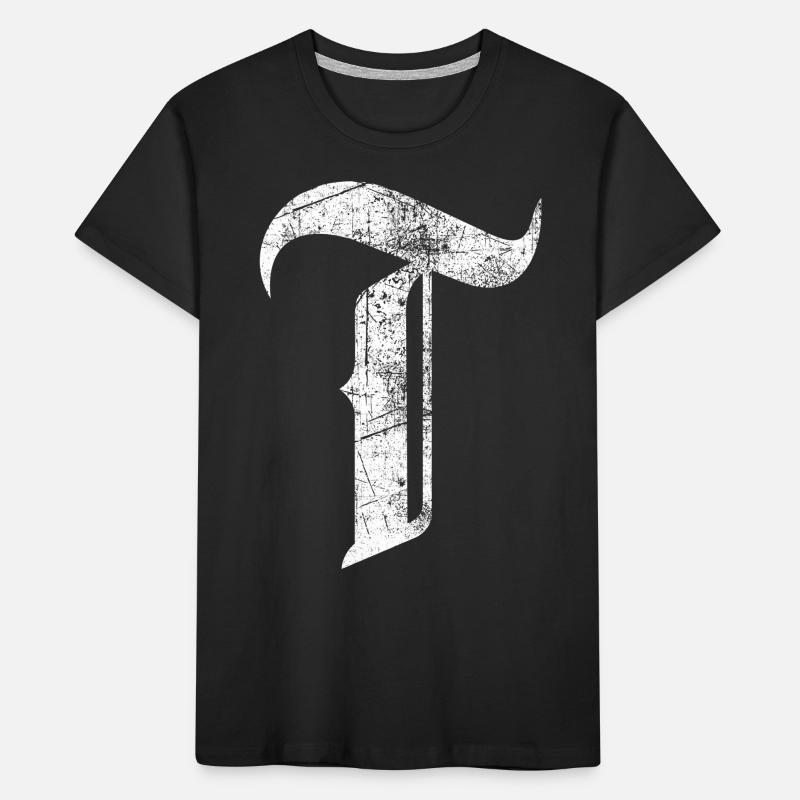 Tshirt alphabet initial T T-shirt bio Premium Enfant