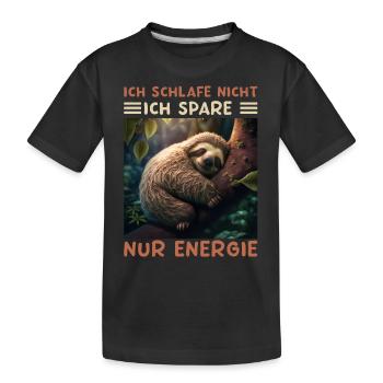 Ich Schlafe Nicht Ich Spare Energie - Kinder Premium Bio T-Shirt - Schwarz - Vorne