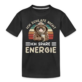 Ich Schlafe Nicht Ich Spare Energie - Kinder Premium Bio T-Shirt - Schwarz - Vorne