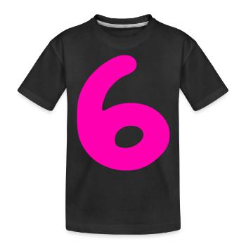6 ans anniversaire rose - T-shirt bio Premium Enfant - noir - Devant