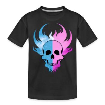 Feuerschädel Rauch pink Skelett Flammen 4 - Kinder Premium Bio T-Shirt - Schwarz - Vorne