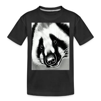 Blaireau (en allemand Dachs) dessin de portrait cool - T-shirt bio Premium Enfant - noir - Devant