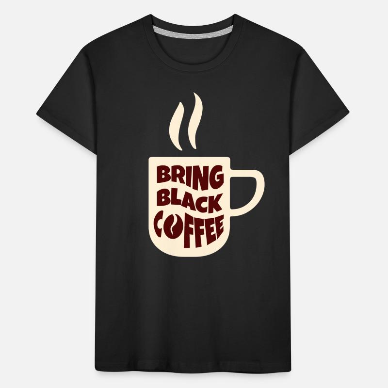 Tasse de café noir torréfaction de grains de café T-shirt bio Premium Enfant