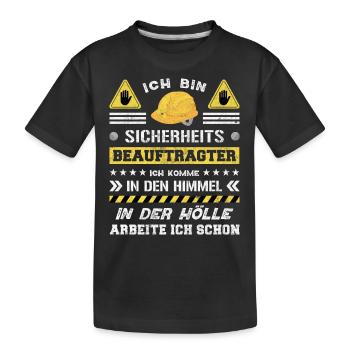 Safety Manager Sicherheitsbeauftragter - Kinder Premium Bio T-Shirt - Schwarz - Vorne