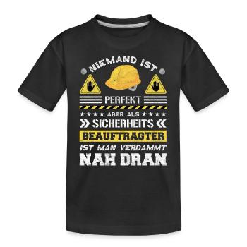 Safety Manager Sicherheitsbeauftragter - Kinder Premium Bio T-Shirt - Schwarz - Vorne
