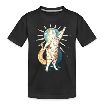 Spirit Cat - Katzenkönigin der Heilung - Kinder Premium Bio T-Shirt - Schwarz - Vorne