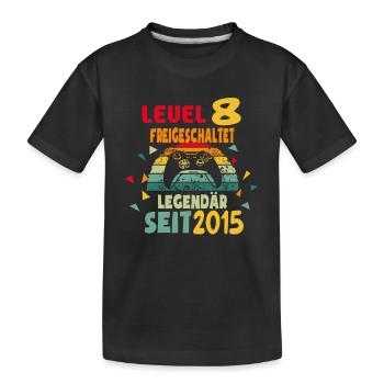 8. Geburtstag Kinder Gaming Gamer Zocker Geschenk - Kinder Premium Bio T-Shirt - Schwarz - Vorne