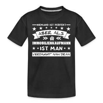 Spruch Immobilienkaufmann Makler - Kinder Premium Bio T-Shirt - Schwarz - Vorne