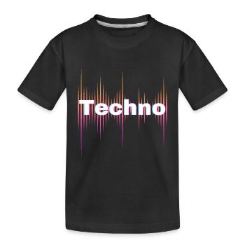 Techno - Kinder Premium Bio T-Shirt - Schwarz - Vorne