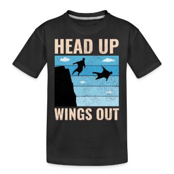Wingsuit fliegen Base Jumping Fallschirmspringen Wingsuiting - Kinder Premium Bio T-Shirt - Schwarz - Vorne