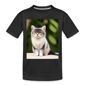 Chat persan blanc - T-shirt bio Premium Enfant - noir - Devant