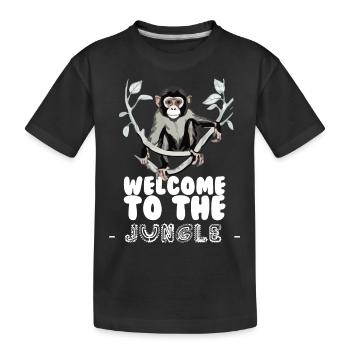 Willkommen im Dschungel - Kinder Premium Bio T-Shirt - Schwarz - Vorne