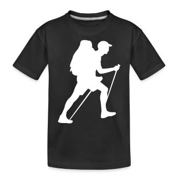 Wandern | Wanderer - Kinder Premium Bio T-Shirt - Schwarz - Vorne
