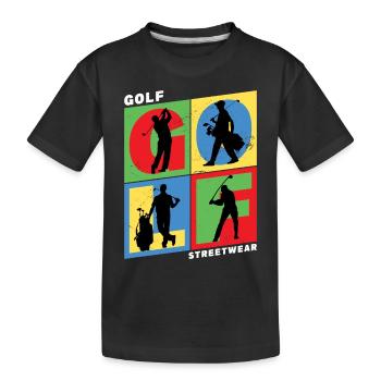 Golf Golf Golfer Sport Hobby Club Vintage - Kids' Premium Organic T-Shirt - black - Front