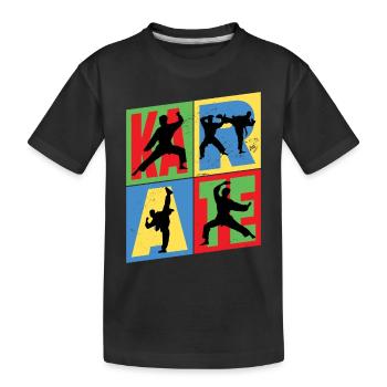 Karaté, Karatéka, arts martiaux, Combats, Sports - T-shirt bio Premium Enfant - noir - Devant