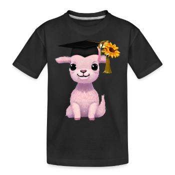 Bachelor Graduate School Leaving Certificate Alpaca Study - Kids' Premium Organic T-Shirt - black - Front