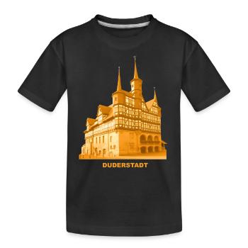 Duderstadt Rathaus - Kinder Premium Bio T-Shirt - Schwarz - Vorne