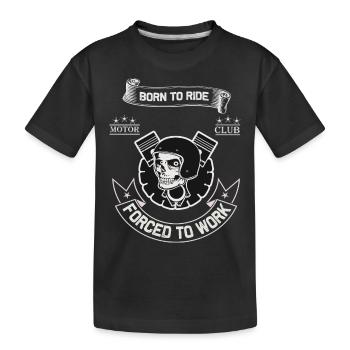 Born To Ride MC Skull Piston Design - Kids' Premium Organic T-Shirt - black - Front