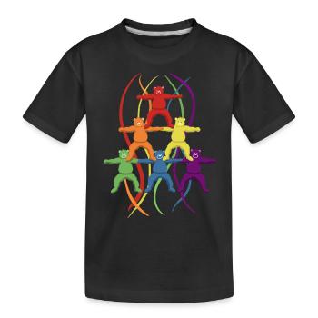 Rainbow bears stand together! Pride Outfit - Kids' Premium Organic T-Shirt - black - Front