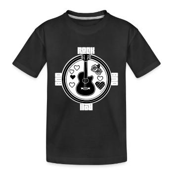 Rock and Roll - Gitarre mirHerzen - T-shirt bio Premium Enfant - noir - Devant