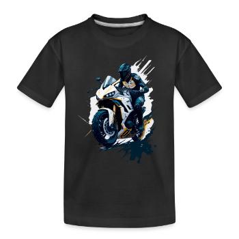 Sportmotorrad-Illustration - Kinder Premium Bio T-Shirt - Schwarz - Vorne