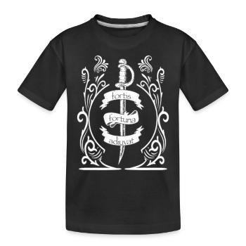 fortis fortuna adiuvat - Kids' Premium Organic T-Shirt - black - Front