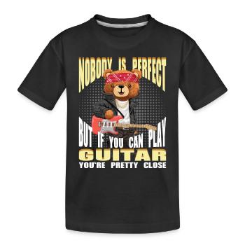 Guitare Teddy Bear - Personne n’est parfait - Guitariste - T-shirt bio Premium Enfant - noir - Devant