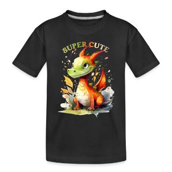 Super Cute Dragon - Super süßer Drache - Kinder Premium Bio T-Shirt - Schwarz - Vorne