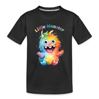Kleines Monster 5 - Kinder Premium Bio T-Shirt - Schwarz - Vorne