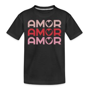 Amor Cute Valentine's Day - Kids' Premium Organic T-Shirt - black - Front