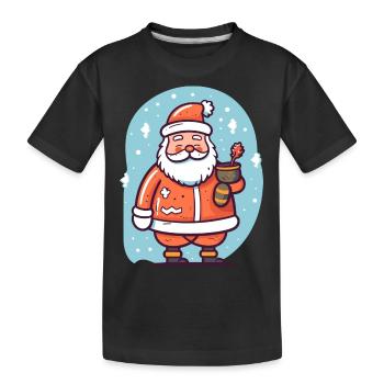 Santa Claus im Schnee - Kinder Premium Bio T-Shirt - Schwarz - Vorne