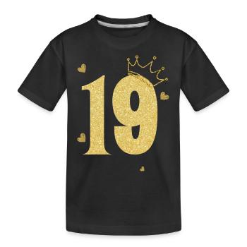Goldene Krone zum 19-jährigen Jubiläum - Kinder Premium Bio T-Shirt - Schwarz - Vorne