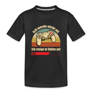 Gaming Videospiel Controller Player Level Up - Kinder Premium Bio T-Shirt - Schwarz - Vorne