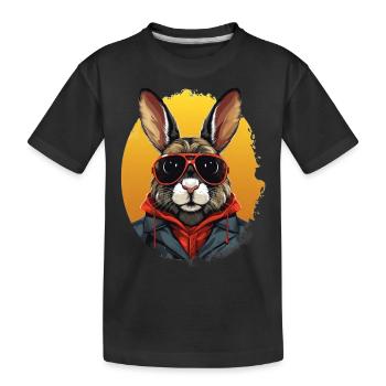 Videur de ville lapin fantôme | Amoureux des lapins - T-shirt bio Premium Enfant - noir - Devant